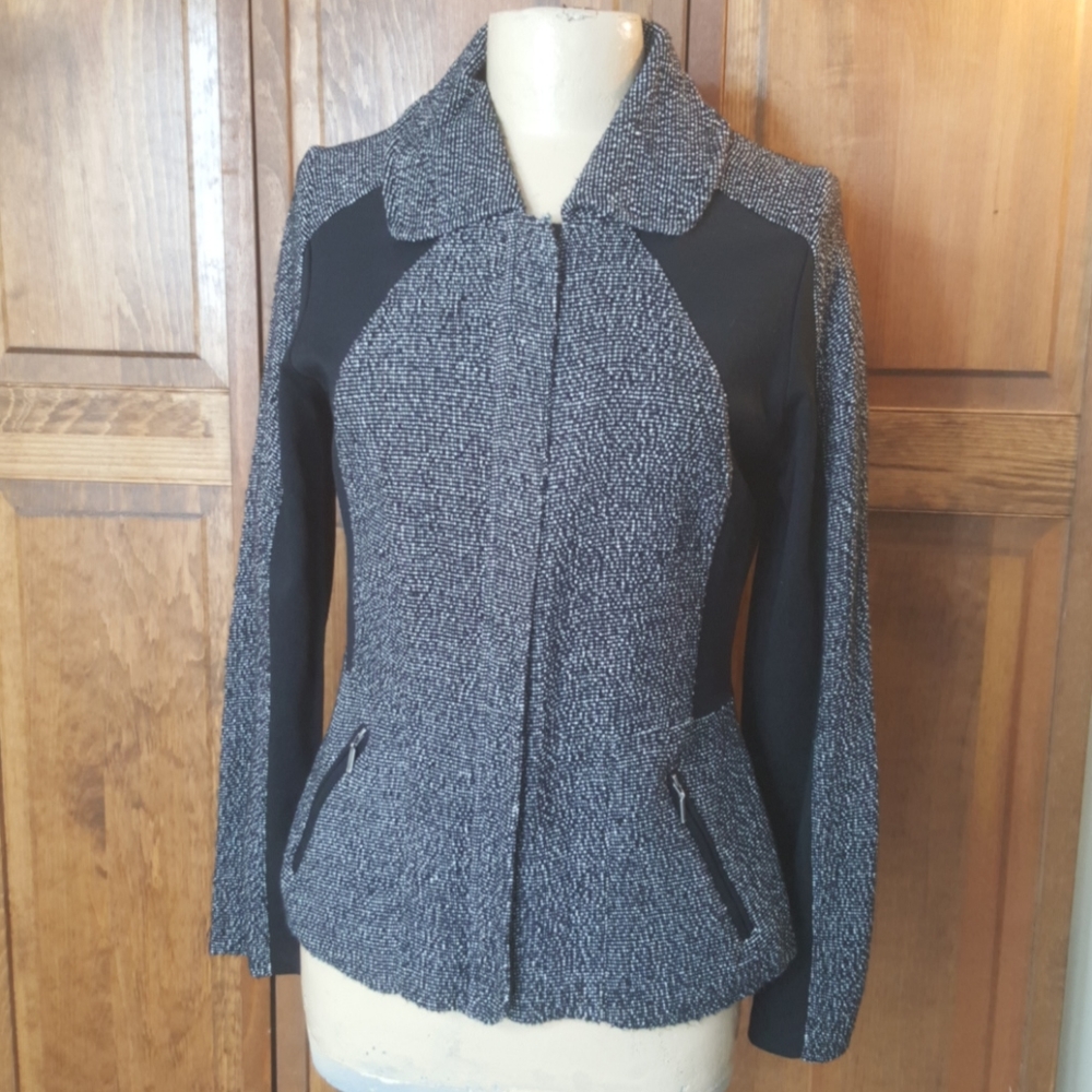 Tribal Tweed Zip Front Jacket Sz 8